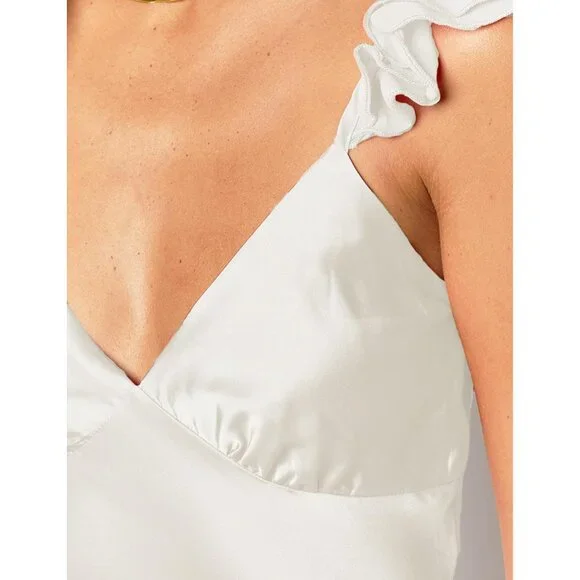 backless choker dress Satin Cowl Neck Sleeveless Backless Maxi Wedding Guest Dress Silk Open –  HAMILADESIGNSNYC main image 0